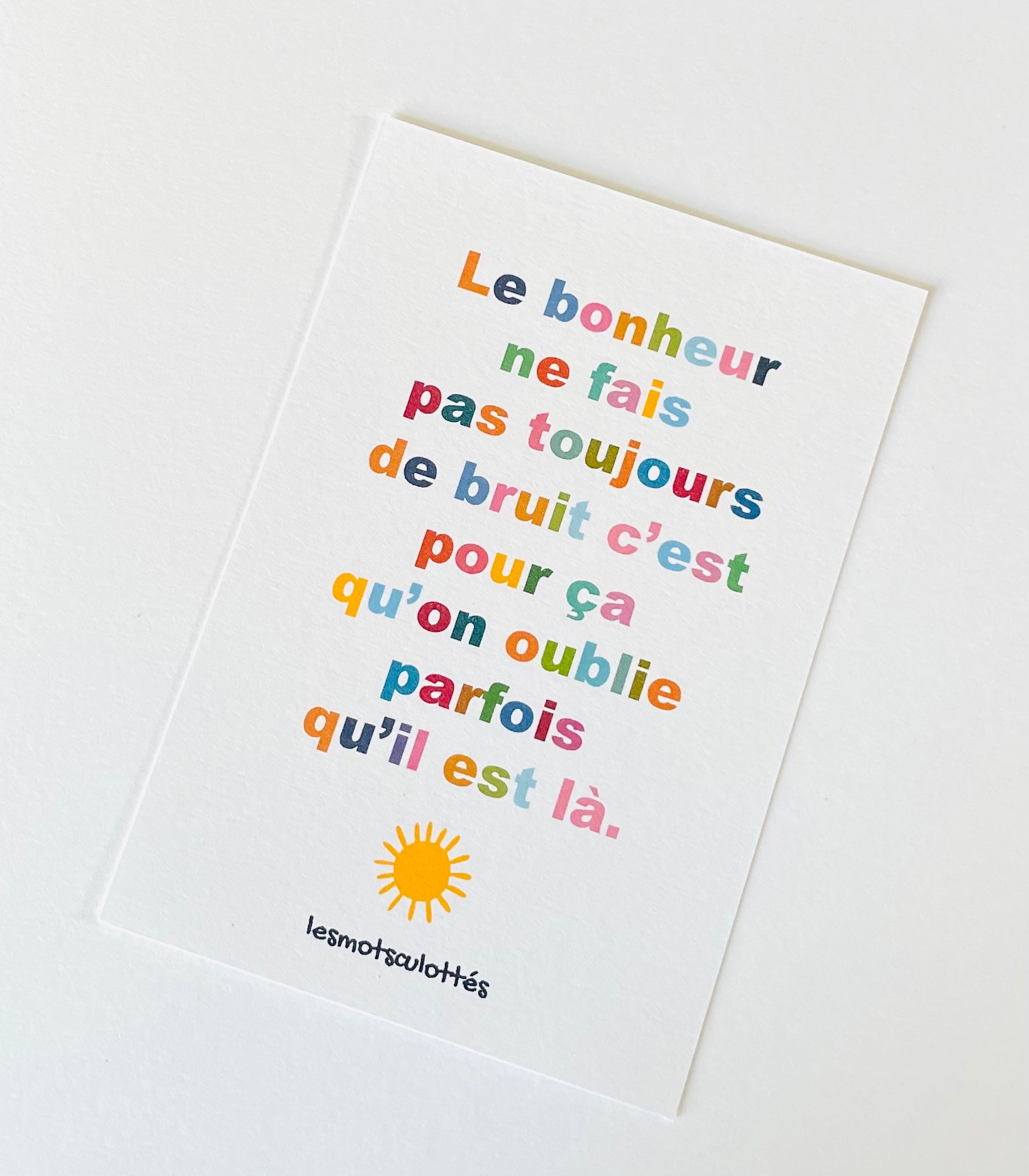 Carte positive . carte bonheur . carte citation